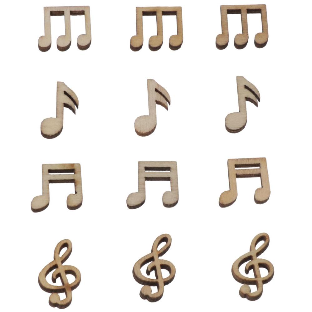 Wooden Musical Note Pendant Log Color U-shaped Pendant Cartoon Pattern Art