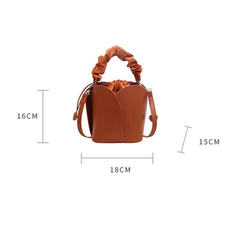 Drawstring Design Water Bucket Bag Women Solid Vegetable Basket Handheld Crossbody Bag Autumn Winter New High End Wedding Bag