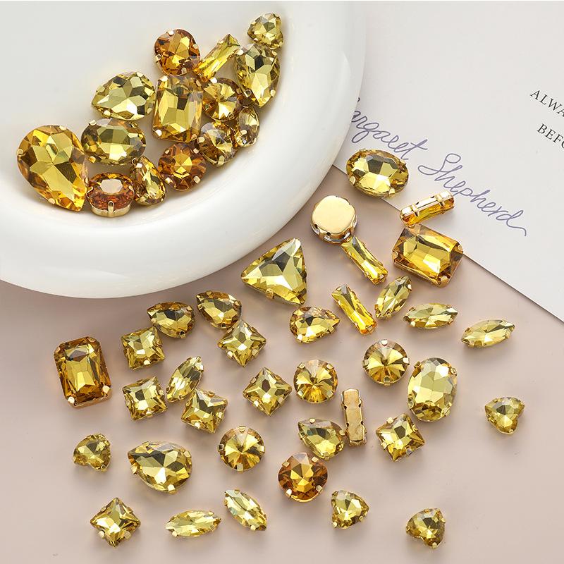 Поставка Стеклянная дрель-коготь, сшитая вручную, пряжка из алмазного кристалла, своими руками, свадебная одежда, аксессуары для волос, пряжка для обуви, аксессуары, смешанные 50 шт.