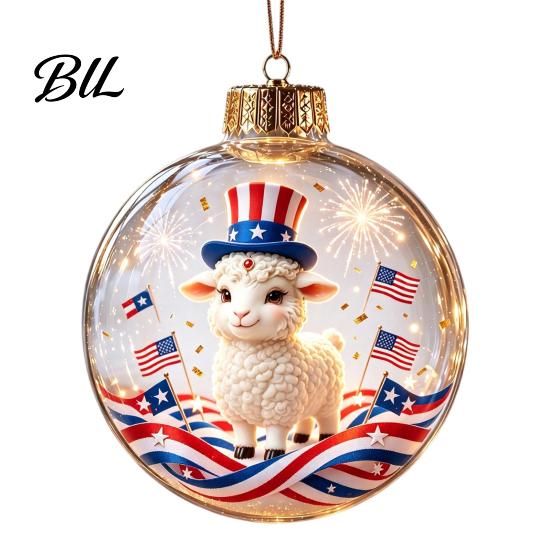 Decorative Hanging Balls Glowing Christmas Story Ornament, Light?Up Mini Holiday Scene Ball with Warm Garden Party Ornaments LED Light, Clear