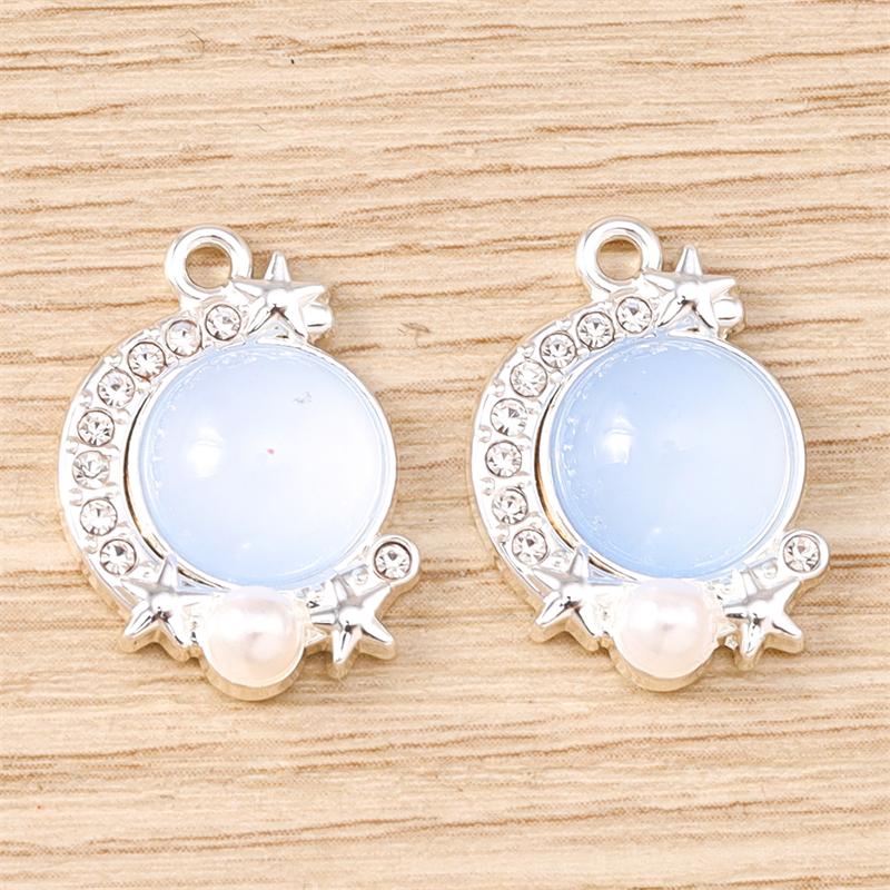 5 шт. 14x20 мм Элегантные красочные хрустальные подвески-шармы в виде луны для изготовления ювелирных изделий, подвески для серег-капель, ожерелий, браслетов, DIY поделки, подарки