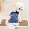 Spring and Summer Korean Version of Dog Fashion Denim Vest Suit Cat Tide Cool Style Vest Two-piece Set Pet Dog Clothes