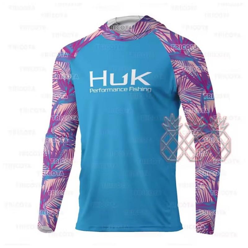 Mens Quick-Dry UV Protection Fishing Shirt With Hood Long Sleeve Breathable Outdoor Sport Top Summer