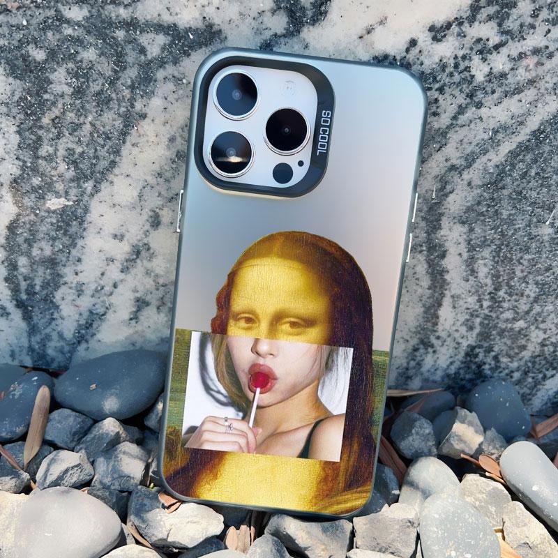 Арт Эстетика Давид Мона Лиза Чехол для Телефона Для iPhone 16 15 14 13 Pro Max Mini 15 14 Plus 12 11 Pro Max Ударопрочный Лазерный Чехол