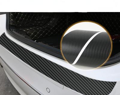 1 шт. наклейка на заднюю защитную пластину автомобиля, защитная полоса от царапин и ударов, 3D-пленка из углеродного волокна