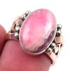 Натуральный родохрозит драгоценный камень 925 стерлингового серебра двухцветное подарочное кольцо S.6 q9B69