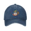 Gnome Sunflower Cute Vintage Distressed Washed Cotton Low Profile Men Dad Trucker Hat Baseball Ball Cap for Men Unisex Headwear