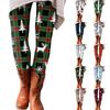 Women's Pants Christmas Printed Stretchy Soft Bottoms Casual Home Sleeping Pants