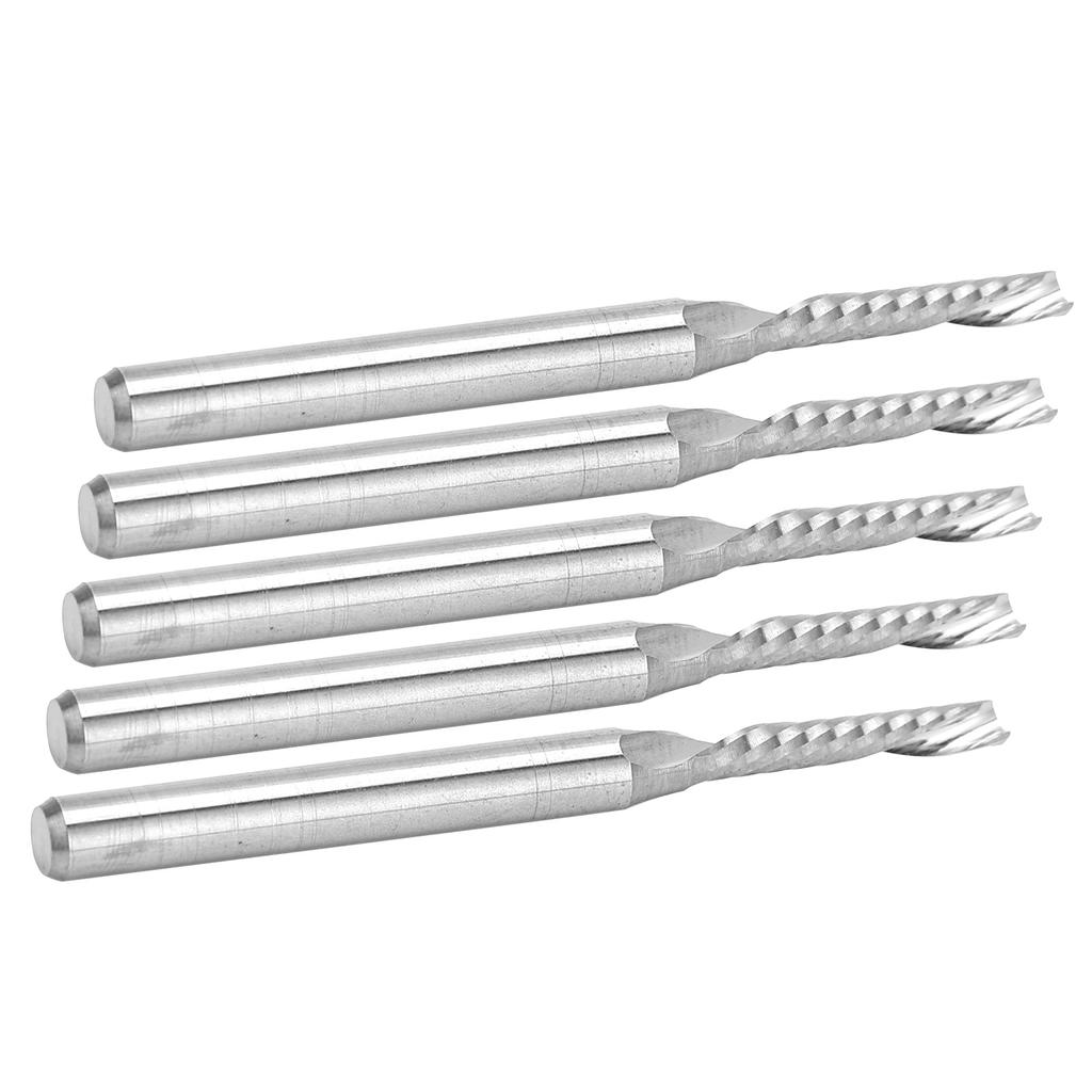 5pcs CNC End Mills Spiral Tungsten Steel Single Flute Milling Cutter 3.175x2x12x38mm