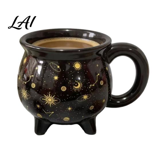 Novelty Ceramic Drinkware Halloween Coffee Mug with Ergonomic Handle 380ml Capacity Pot Shaped Christmas Gift Idea Cup Hot And Cold Beverages