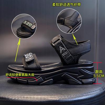 Женские туфли на плоской подошве с липучкой и стразами, новинка лета 2025 года, женские сандалии с открытым носком, повседневная спортивная детская обувь