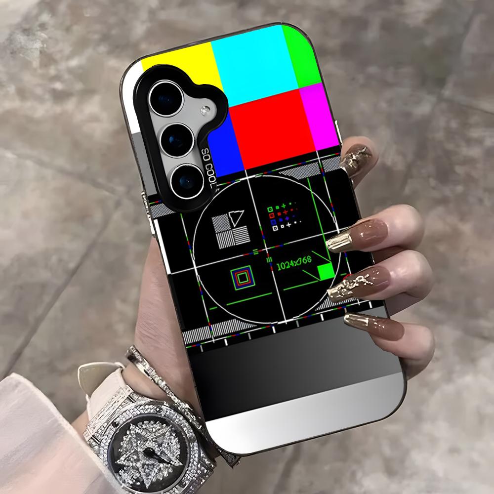 No Signal Phone Case For Samsung S25 Ultra S23 S22 S21 S20 Ultra Plus S24 Fe A54 A55 Color Silver Cover