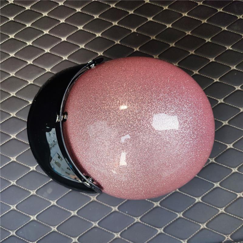 Мотоциклетный шлем 3/4 с открытым лицом, винтажный шлем Casco, реактивный скутер, велосипедный шлем, ретро, ​​одобренный в горошек, шлем, золотой блеск