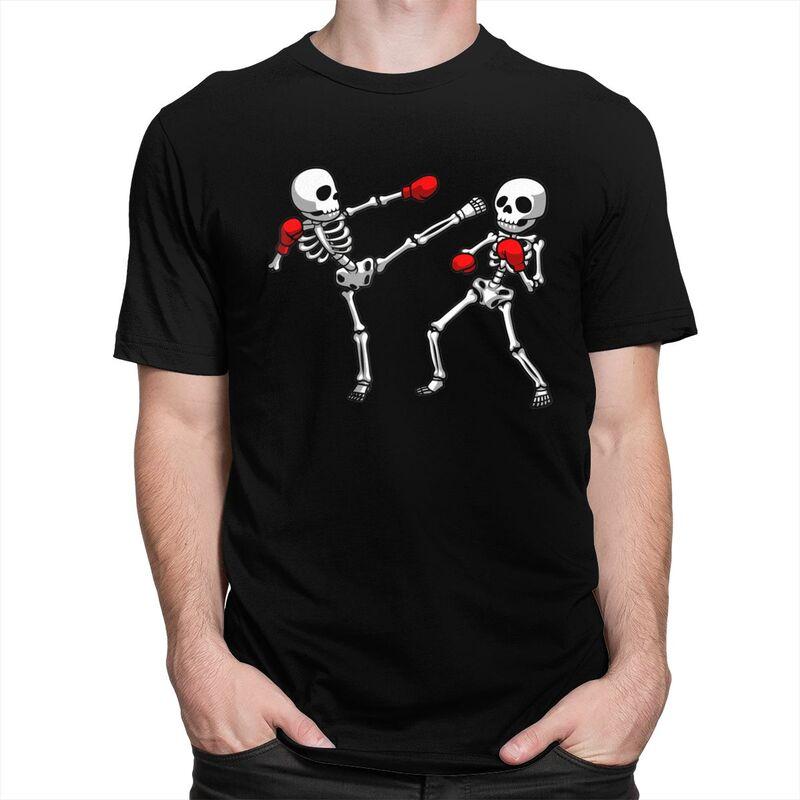 Kickboxing Kickboxer Boxing Skull T Shirts Pure Cotton Tees Shirt Summer O Neck Boxer Marital Arts Tshirt Casual ShortSleeve