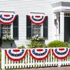 4th of July Outdoor Decoration, American Flag Porch Sign, Red White Blue Hanging Banner, USA Pleated Fan Flag, Patriotic Windsock for Independence Day