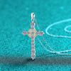 Light luxury Real Platinum PT950 Moissanite Necklace Women's Cross Contrast Color Pendant Women's High-End Jewelry