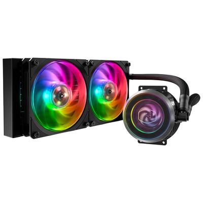 Cooler Master MasterLiquid ML240P Mirage ARGB Замкнутый контур AIO ЦП Жидкостный охладитель 240 Радиатор Прозрачный насос Адресуемая RGB-подсветка Двойной вентилятор MF120