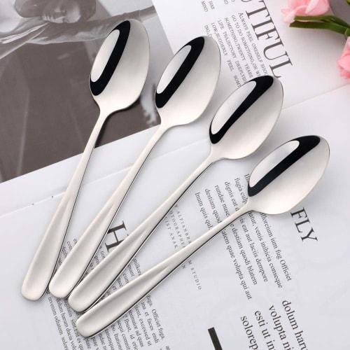 Buyer Star Dinner Spoons, Set of 6 Stainless Steel Spoons, 18.5cm, Stylish Stainless Steel with a Mirror Finish and Thick Walls, Ideal for Curry, Soup