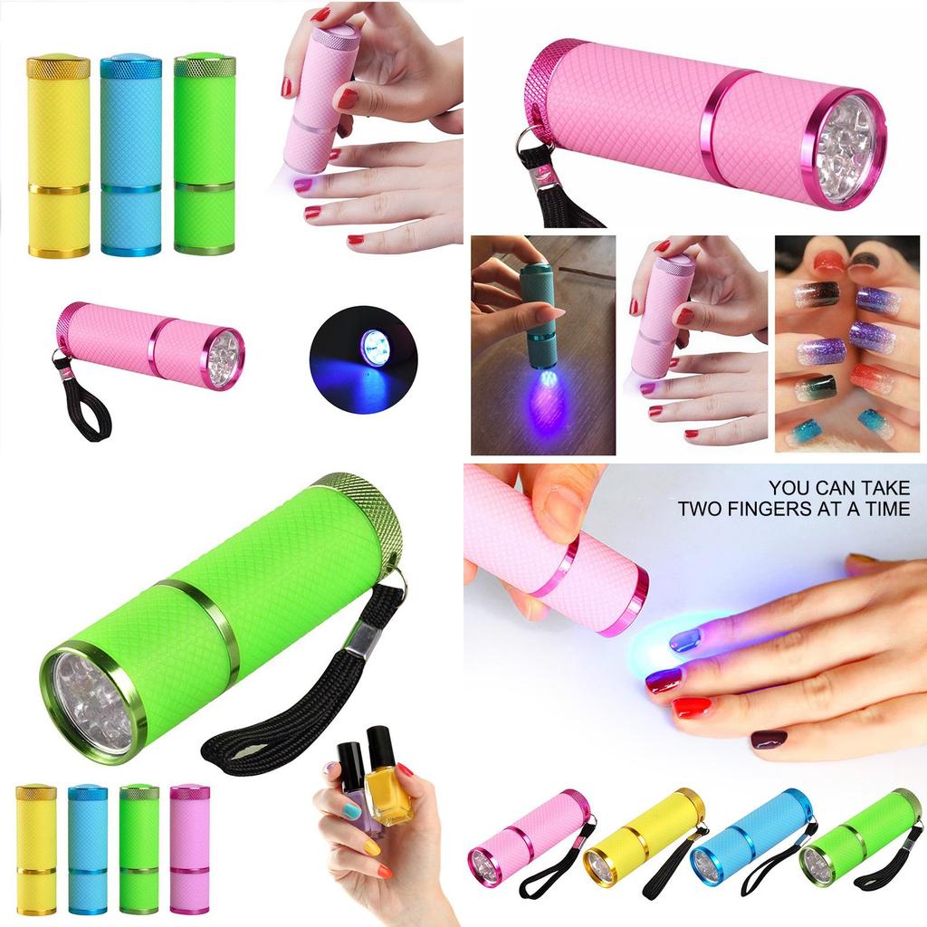 Компактная светодиодная лампа для сушки ногтей-фонарик с черным ремешком для удобной переноски и низким энергопотреблением