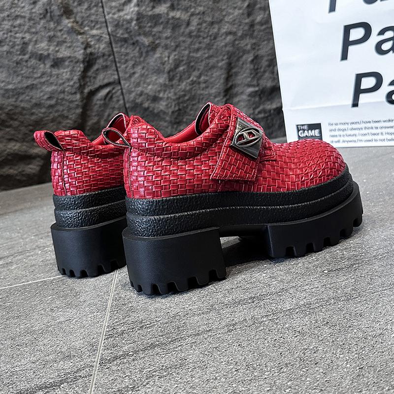 Модный дизайнер 9 см Высокие Новые Осенние Женские Плетеные Кожаные Кроссовки Туфли Платформа Повседневная Обувь Толстая Подошва Обувь для Ходьбы Zapatos Mujer