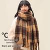 Yuzhaolin Plaid Tassel Scarf Shawl