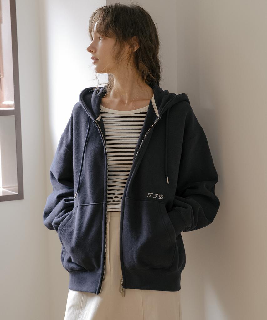TILL I DIE Brushed Terry Oversized Hoodie [Tifa06Lt03]_Navy
