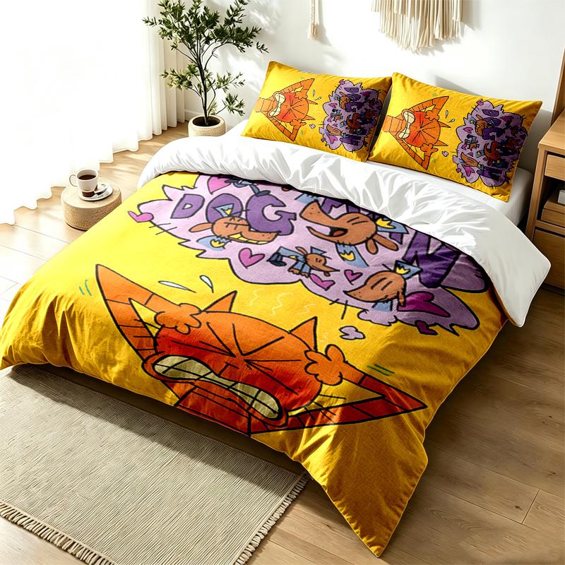 Dog Man 3pc Duvet Cover Set Simple Modern Bedding Set Wrinkle Resistant Soft Fabric All Season Use a perfect gift