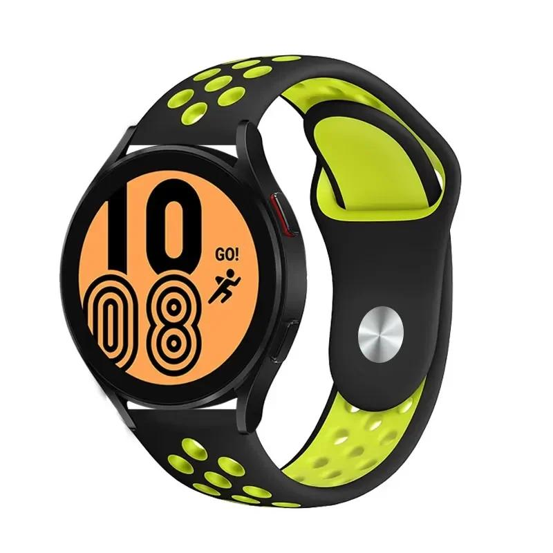 Классический 20 мм 22 мм ремешок для Samsung Galaxy Watch 6 4 Classic 5 Pro 45 мм 44 мм 40 мм 47 мм 43 мм спортивный силиконовый для Huawei 4 gt-2-3-Pro