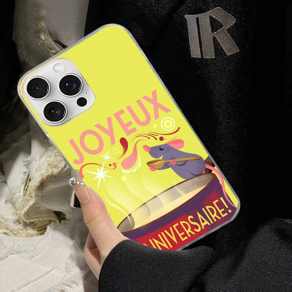 Чехол для телефона Реми Рататуй Для IPhone 17 16 15 14 13 12 11 Plus Pro Max Сатиновый Цветной Глянцевый Чехол