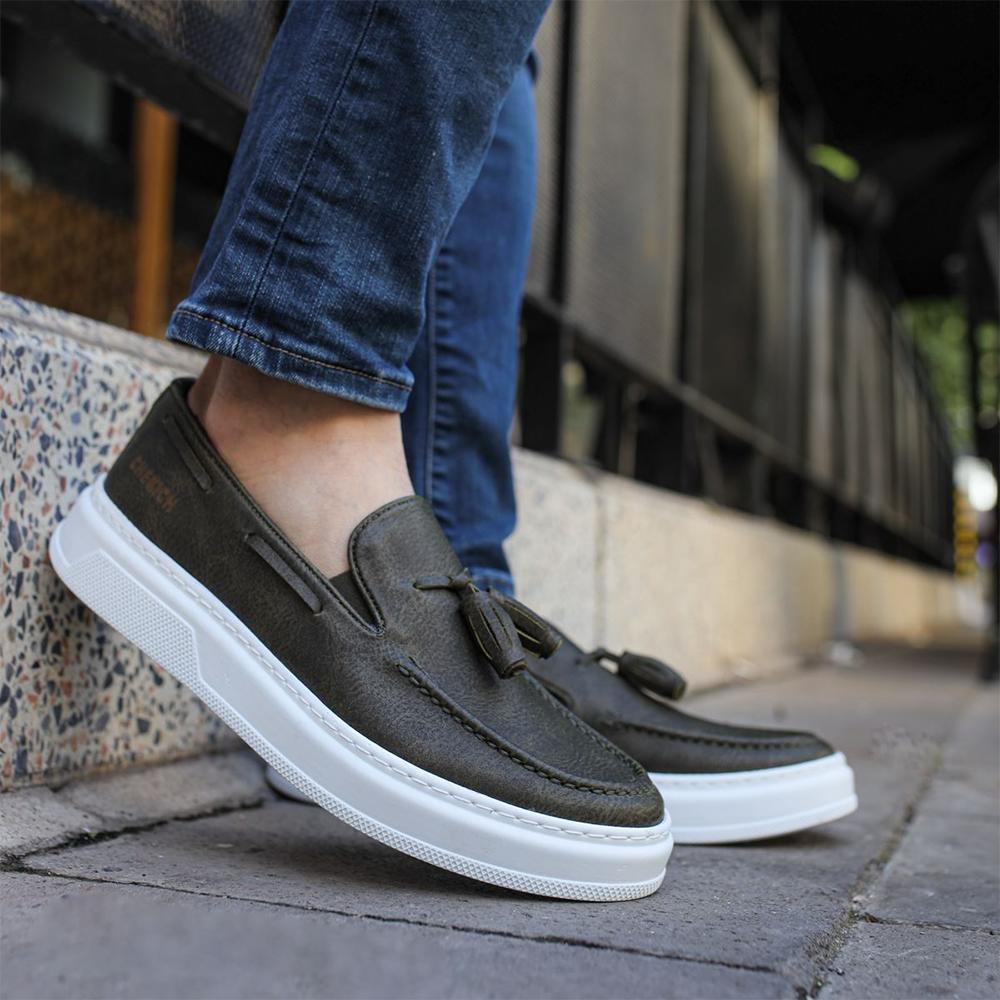 Chekich Мужская обувь, повседневная обувь, черные летние слипоны из искусственной кожи на высокой подошве, удобные модные спортивные классические свадебные офисные костюмы CH127