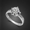 Crown Flower Ring Platinum Plated Single Zircon Female Finger Wedding Ring