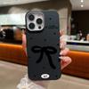 Однотонный чехол из кожи с бантом и текстурой для iPhone 16 Pro 15 14 Plus 13 12 Pro Max 11, противоударный мягкий тонкий матовый чехол из ТПУ