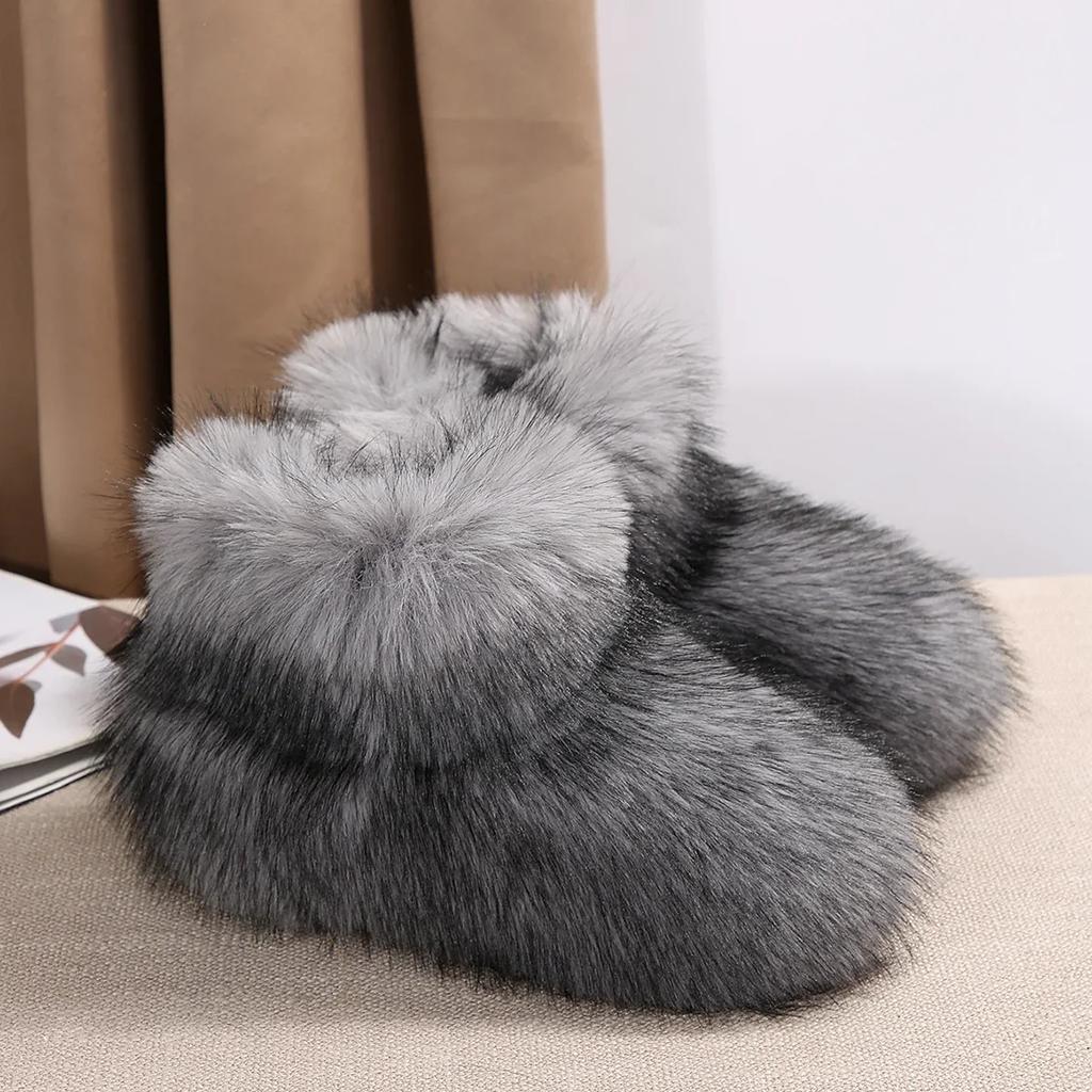 Fashion New Woman Boots High Boots Over-the-knee Fur Snow Boots Women's Fashion Warm Wool-like Plus Velvet Padded Winter Platform Shoes