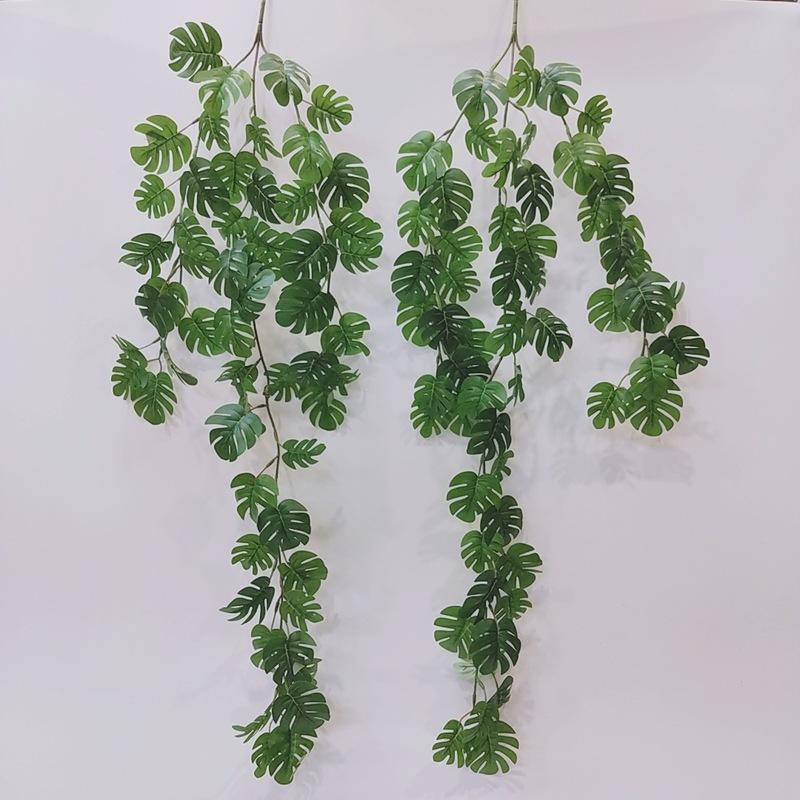 Искусственный шелк, тропические пальмовые листья, виноградная лоза, искусственные джунгли, черепаховый лист, растения из ротанга, настенное украшение для дома