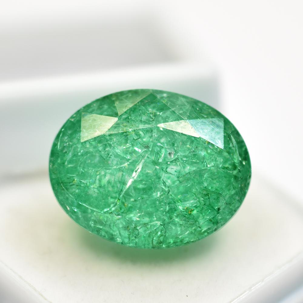 Natural Green Emerald Loose Gemstone 18.3x14.6 mm Oval Shape for Jewelry Making and Gem Collections