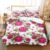 Bedding Set Flowers and Roses Duvet Cover Pillowcase Digital Printing Comforter Set Soft Comforter Cover Breathable Bedding Set