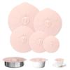 Silicone Lids, Set of 5, Drop-in Lids for Frying Pans, Cans, and Containers, Airtight, Adhesive, Frying Pan Lids, Food Storage, Cold and Heat