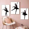 Современные черно-белые картины на холсте с изображением балерины, постеры и принты, настенные художественные картины для гостиной, украшения дома, подарки