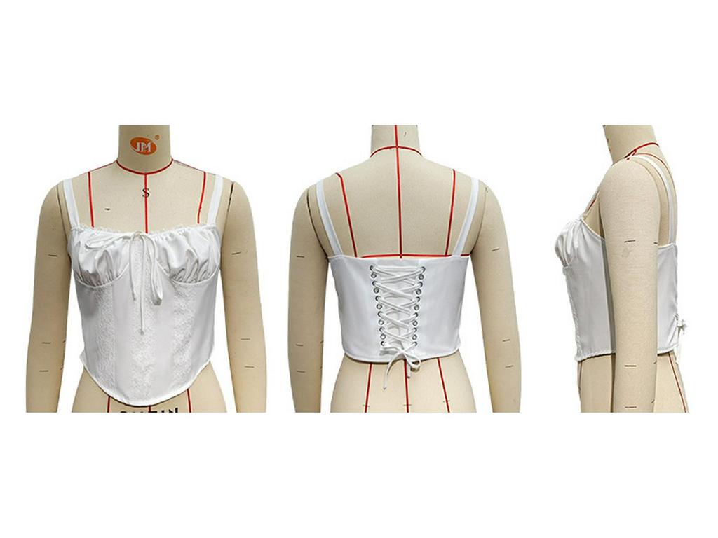 Летний сексуальный кружевной лоскутный топ-слинг на завязках для женщин, 2025