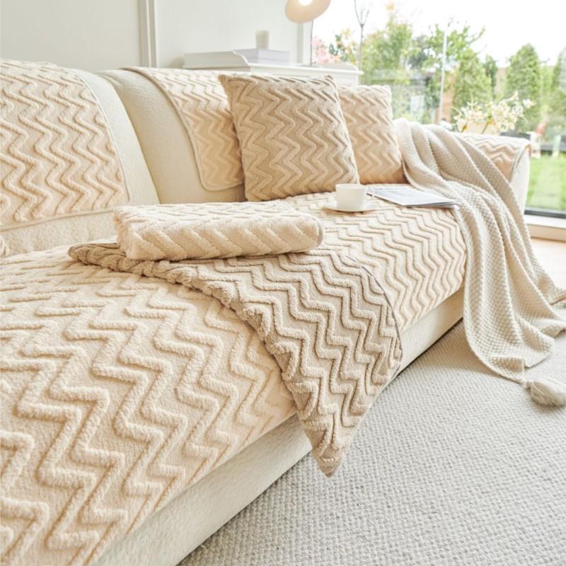 Зимний теплый чехол Funda Sofa Mats Living Home Нескользящий волнистый жаккардовый диван Подушка Чехлы для дивана