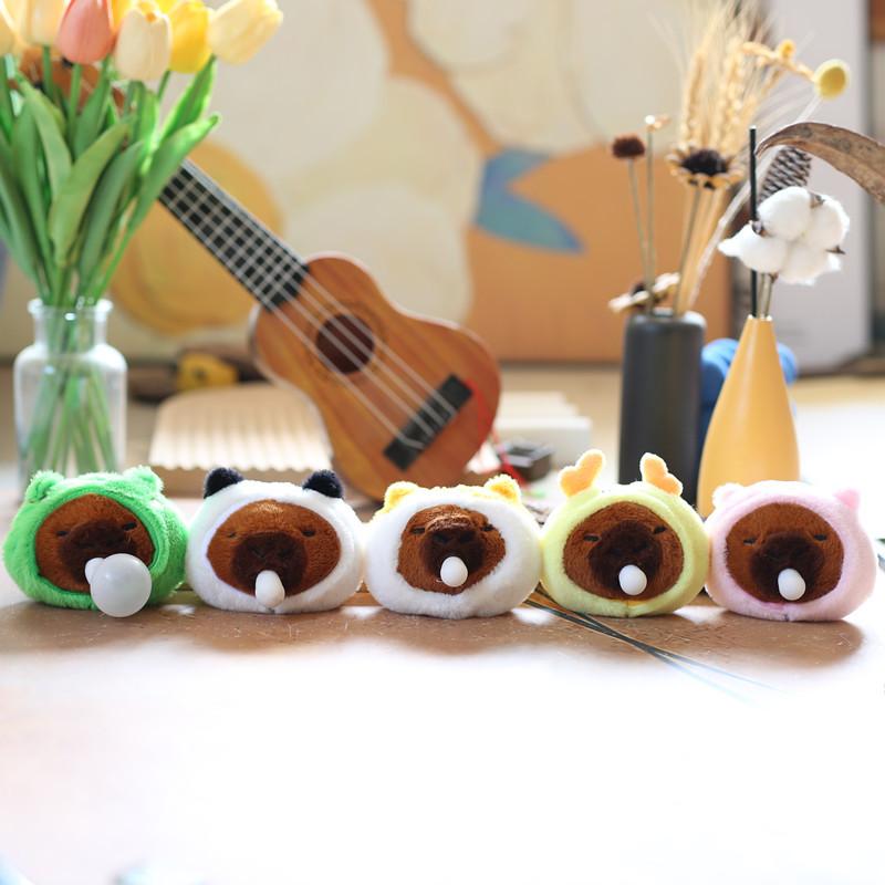 Cute Cute Bubbles and Bubbles, Kapibala Small Pendant, Plush Toy, Capybara Bag, Hanging Ornament Keychain