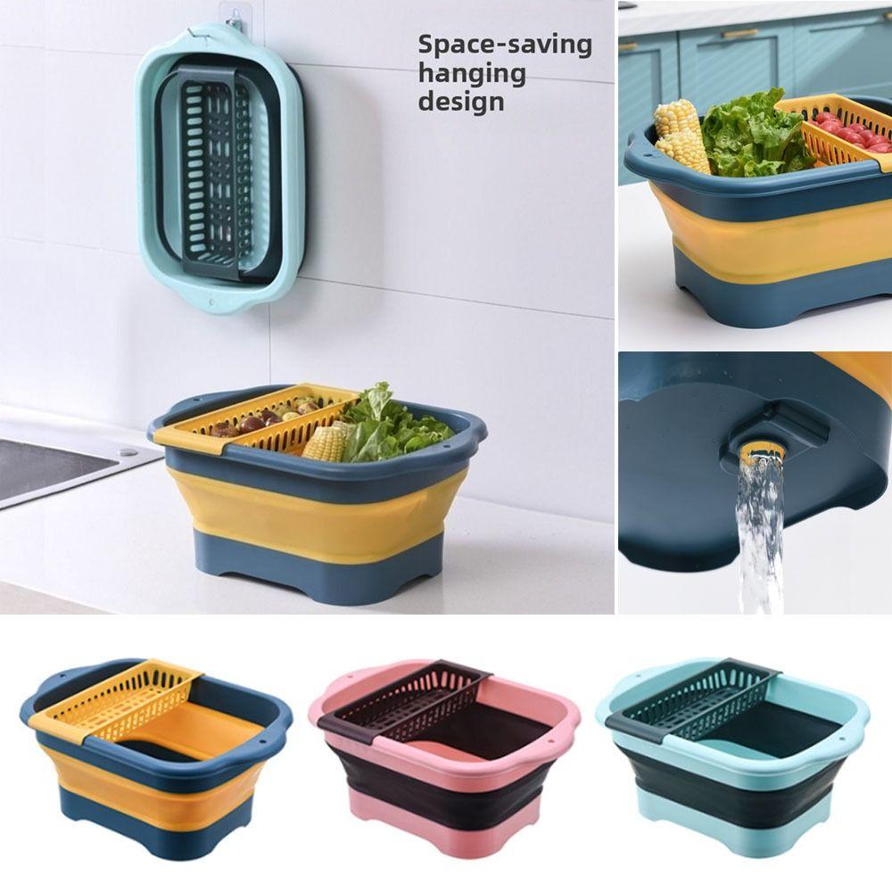 Kitchen Storage Tool Strainer Foldable Fruit Vegetable Washing Basket