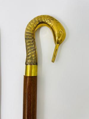 Винтаж викторианского трости трости ручки латунного деревянного античный для подарка морского