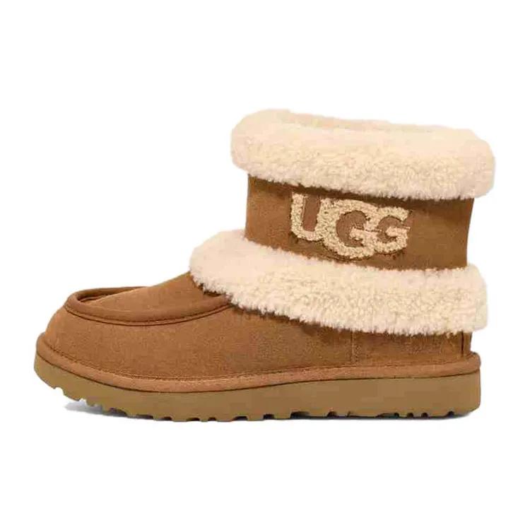 UGG Классические Ультра Мини Пушистые 'Каштан' Женские (унисекс) Снегоступы 1145410 CHE