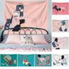 Anime Tapestry Decoration Cute Room Decoration Pink Girl Wall Hanging Fabric Dormitory Bedroom Curtains 230x180cm