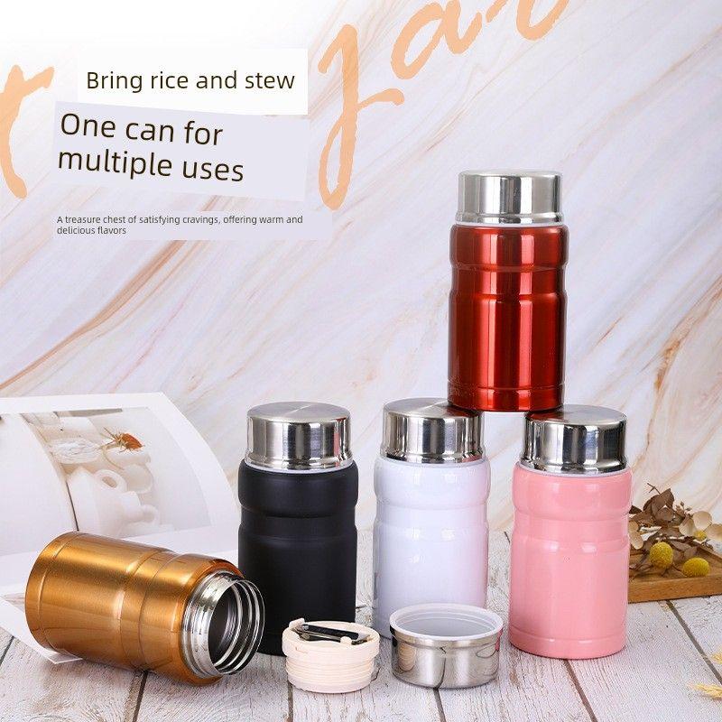 Direct Supply 304 Stainless Steel Braised Cup Large Capacity Vacuum Cup Portable Student Office Worker Insulated Lunch Box