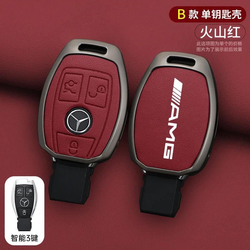 XUY2 Leather Car Smart Key Case Cover Shell for Mercedes Benz AMG A B C E GL S GLA GLK CLS Class W204 W205 W212 W463 W176 Accessories
