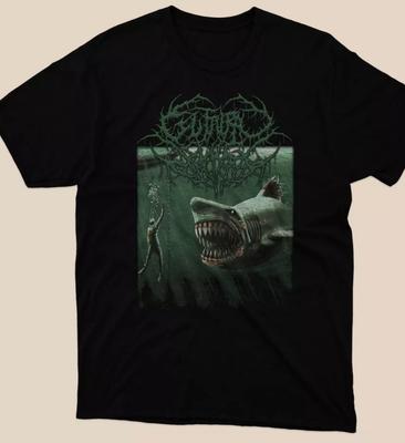 Новый с бирками Guttural Slug Мегалодон Классическая Мужская Черная Футболка Унисекс Футболка