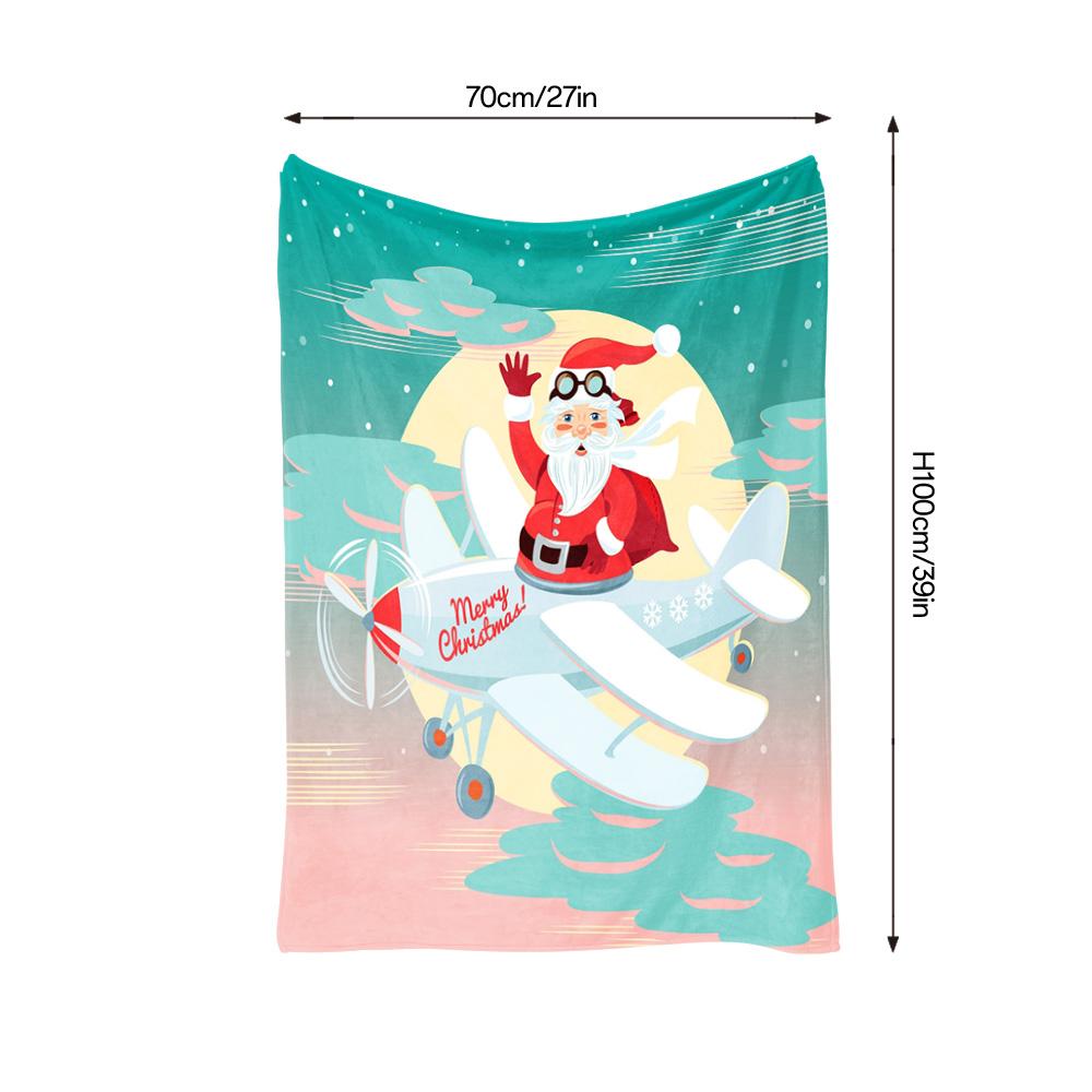 Christmas Throw Blanket Cozy Flannel Fleece Warm Festive Holiday Decor Gift Reindeer Santa Claus Winter Home Bedding Soft Plush