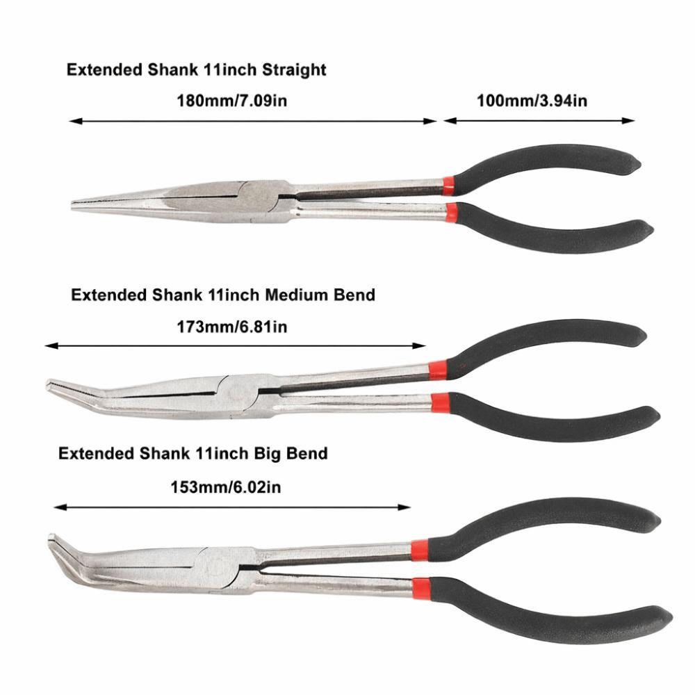 3pcs Insulated Comfort Grip Handles Long Nose Pliers Precision Long Nose Pliers  Wire Bending